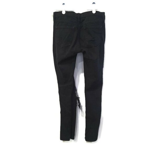 GAP Girlfriend Jeans Women’s Size 24 R Black Destroy Destroyed Distressed Denim - Picture 2 of 8